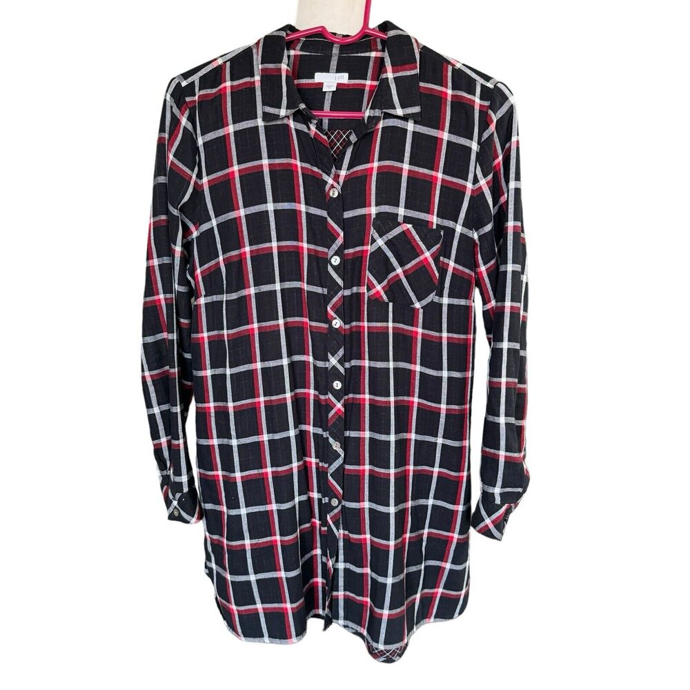 J. Jill Black and Red Plaid Blouse